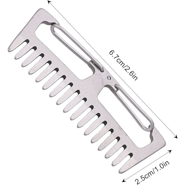 Kam av titanlegering, utomhuskam, spänne, bärbar antistatisk lättviktskam, spänne, campingverktyg, 1-pack