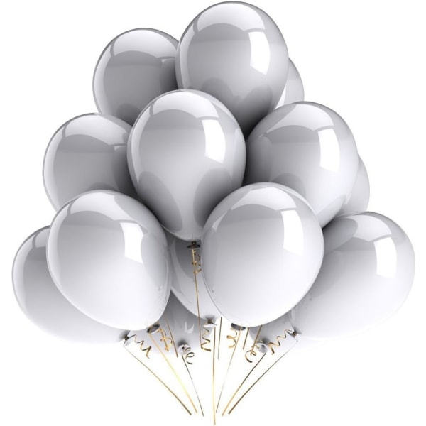 96 stk Sølvfargede festballonger til fest, bursdag, bryllupsdag juledekorasjonsballer 12 tommer 2,8 g lateksballonger