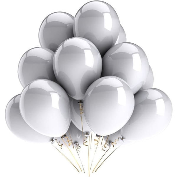 96 stk Sølvfarget Festballonger for Fest, Bursdag, Bryllup, Jubileum, Juledekorasjon, 12 tommer, 2,8 g Latexballonger