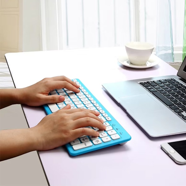 Bærbart datamaskintastatur 2,4 GHz 69 taster trådløst kontortastatur_xrzi black English