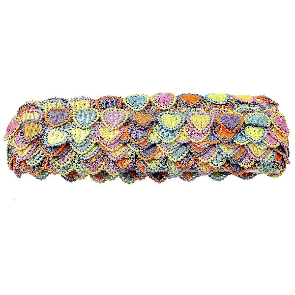 15 Yards Färgglad Love Tyg Broderi Polyester DIY Spets Applikation Syhantverk Spets Kant Trim Ri