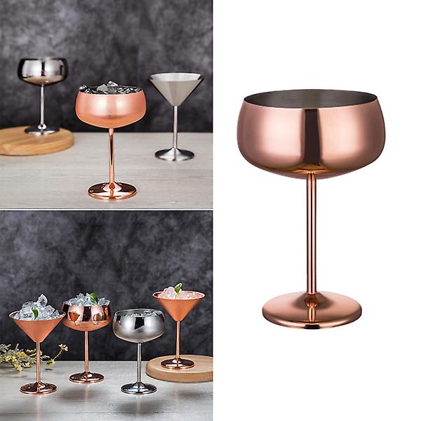 1 st 304 Rostfritt Stål 450ml Stor Kapacitet Bred Munnkopp Metallisk Restaurang Champagne Glaskopp (Glans Silver) Kopparplätering 10.4 * 10.4CM copper plating 10.4*10.4CM