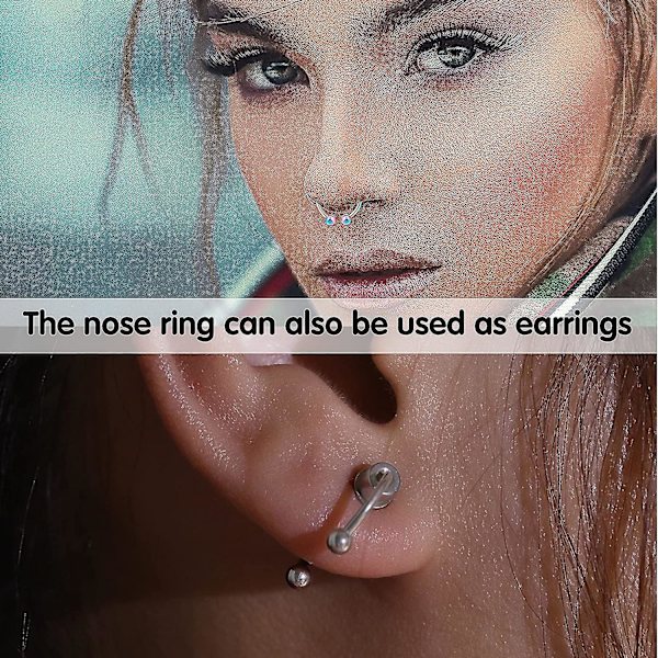 4 st Magnetiska Septum Näsringar i Rostfritt Stål Magnet Falsk Septum Näsring