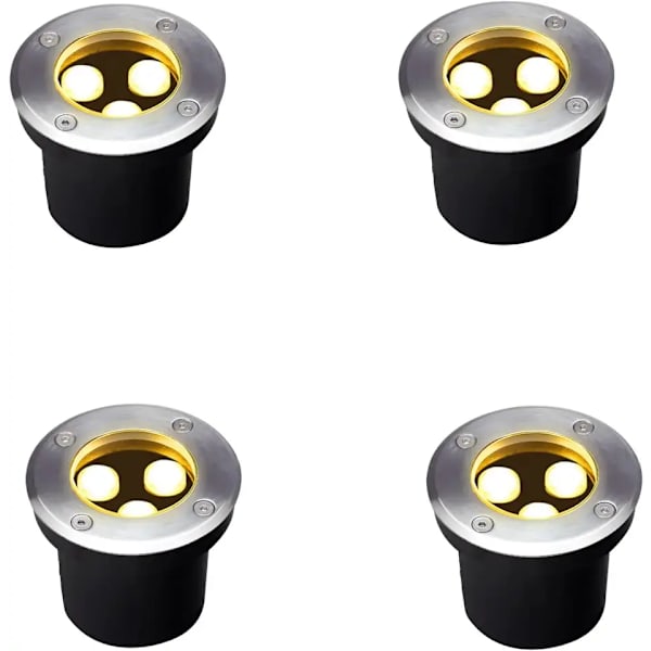 Matala jännitteinen LED-maisemavalot vedenpitävät IP67 3W 12V polkuvalot spotit ulkokäyttöön puiden lippuihin puutarhaan pihalle puuhun (lämmin valkoinen 4)