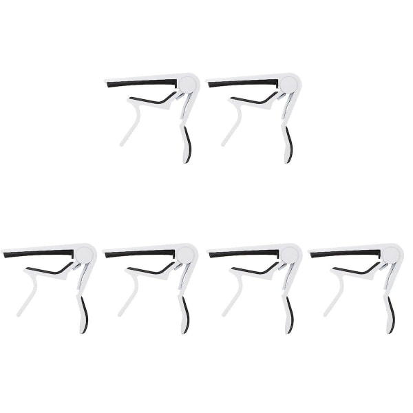 6 st Praktiska Ukulele Gitarr Capos Aluminium Gitarr Tonändrare (vit) 6 st 10X9X1.5CM 6 pcs 10X9X1.5CM