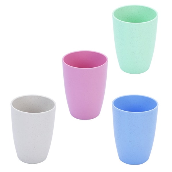 Vetehalm Oslåelig Mugg (12 oz) - Återanvändbara Dricksglas Set om 4 - Diskmaskinsäker Tumlare - BPA Fri & Miljövänlig (4 st)