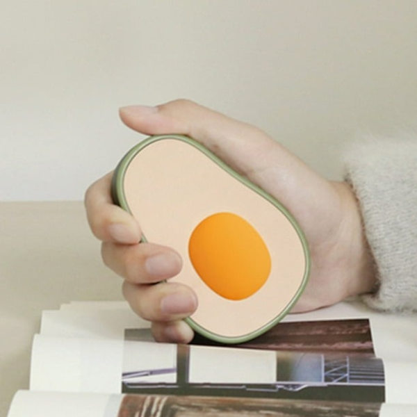 Elektrisk Handvärmare Mini Avocado Handvärmare 4000mAh Instant Uppvärmning Present för Studier Arbete Resa