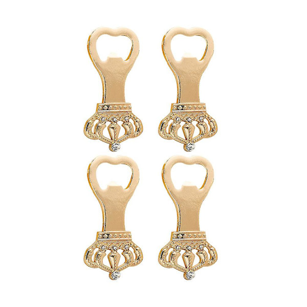 4 st Kreativa Kronformade Öppnare Ölflasköppnare Burköppnare Locklyftare Festtillbehör för Fest Hem Bar Bröllop (guld)Gloden8.5X4cm Gloden 8.5X4cm