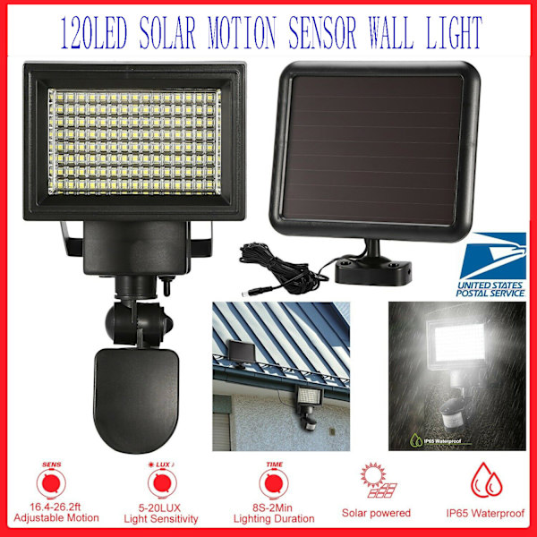 Tehokas aurinkopaneeli LED-valo 60/100/120led jaettu aurinko-liiketunnistin seinävalaisin