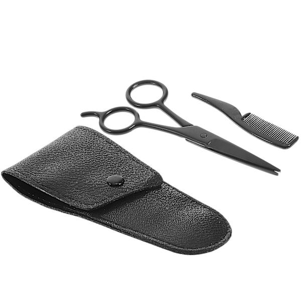 3 stk. Kosmetologisæt Skægtrimningssaks Tyndingssaks Hårsaks Grooming Saks Sæt Skægtrimningssaks Sort 13X5.6cm Black 13X5.6cm