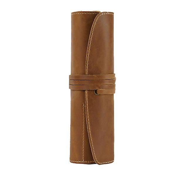 Nahkainen kynäkotelo Nahkainen rullakynäkotelo Nahkainen kynärulla Vintage-kynäkotelo Kynäkotelo 19 * 4 cm 19*4cm