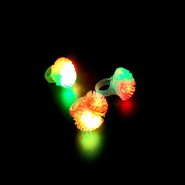 LED Lysende Neon Blinkende Legetøj Gløder i Mørket Festartikler, 10 Finger Ringlys til Fødselsdag, Påske, Karneval Rave Fest, Farve Tilfældig