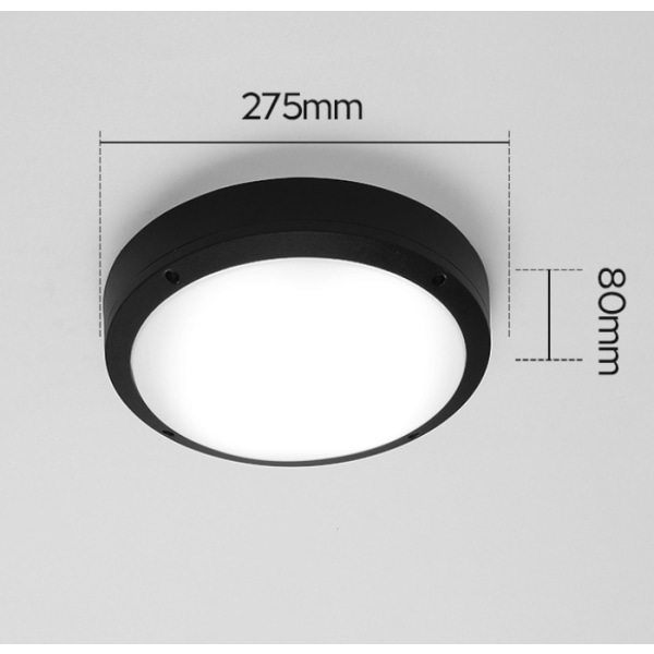 Vanntett LED Taklampe, LED Taklampe IP65 for Stue, Bad, Kontor, Utendørs Veranda og Mer (18w + Hvit Lys I)