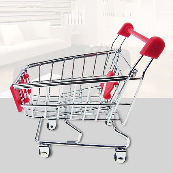 Mini Indkøbsvogn Legetøj til Børn, Metal Makeup Opbevaring Indkøbsvogn Trolley Med Elektroplettering (Tilfældig Farve)