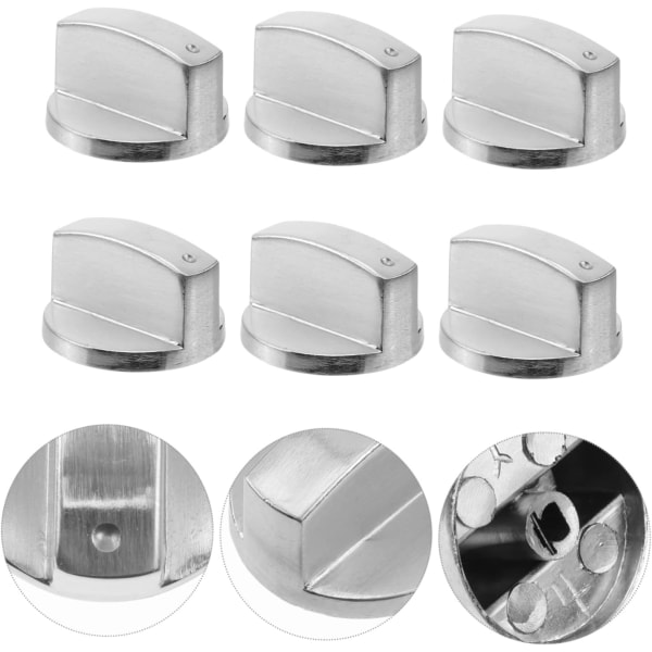 6 stk. Metal Knapper Gas Komfur Knapper Gas Ovn Knapper Udskiftninger Universelle Komfur Knapper Udskiftninger Universal Gas Komfur Brænder