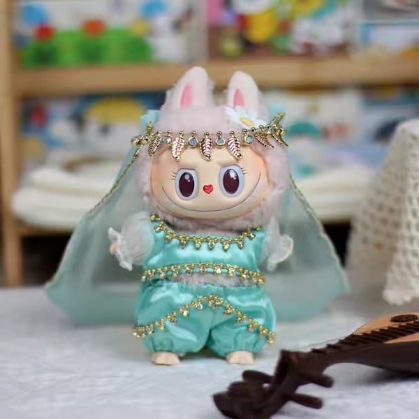 /RYI/ Söt Cosplay Kläder för Labubu Docka, Bröllopsklänning för Stående Labubu Docka, Potter Klädset för Sittande Labubu Plysch 5