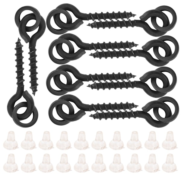 10 stk. agnskruer med 20 stk. ovale ringer karpe rig ring stopp karpefiske tilbehør krok skrue hvit_ry