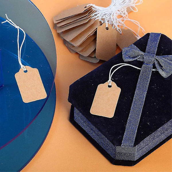 300 stk. Prislapper Skrivebare Blanke Merkingsetiketter 1,02 x 0,47 tommer Rektangel Smykke Etiketter Kraft Display Etiketter