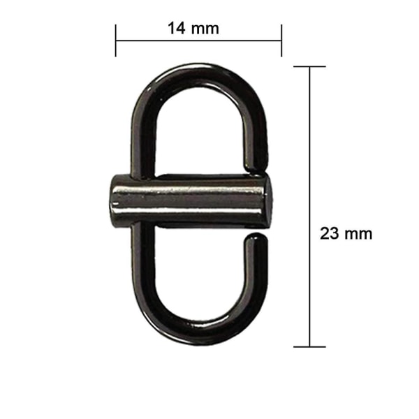 6 stk Justerbare Metalspænder til Kæde Taske, Kædeled Tiny Clip til at Forkorte Længden af Metal Kæde Sort black