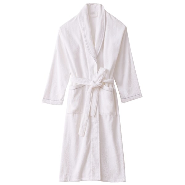 Damebomullsbadekåpe, Premium Langfibret Bomulls Unisex Veve Badekåpe, Stoff Absorberer Vann