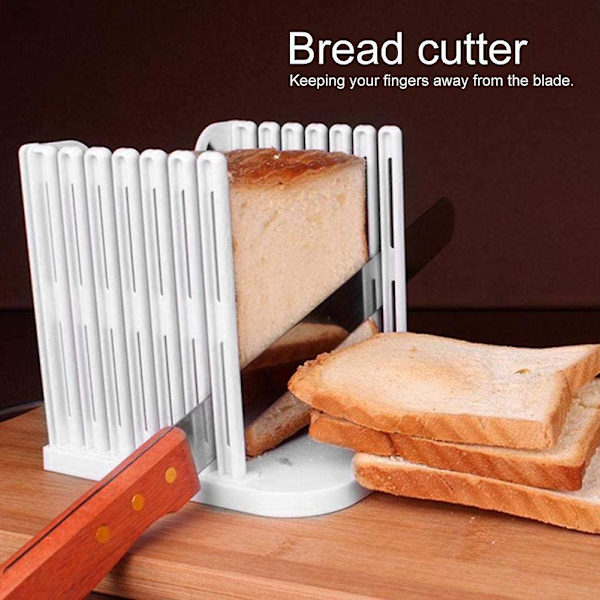Vikbar Brödskärare & Guide Limpa Toast Skärare Portabel Smörgåsmaskin Skivnings- och Skärguide Verktyg För Bröd Kakor Limpor (1st)