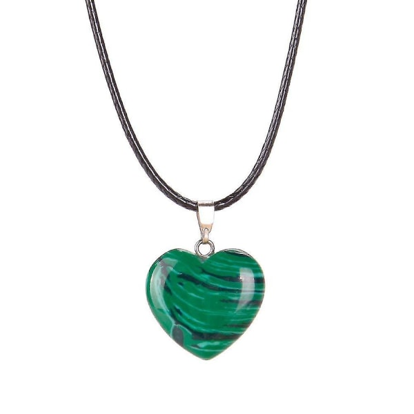 20 stk. hjerteformede stenvedhæng charms krystal chakra perler til gør-det-selv halskæde smykkefremstilling, 2 størrelser, assorteret farve