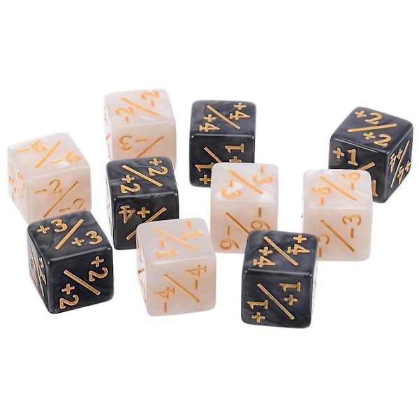10 stk. Terningtellere Positive og Negative for Magic The Gathering Spill Terninger Fest Telletellere Gave