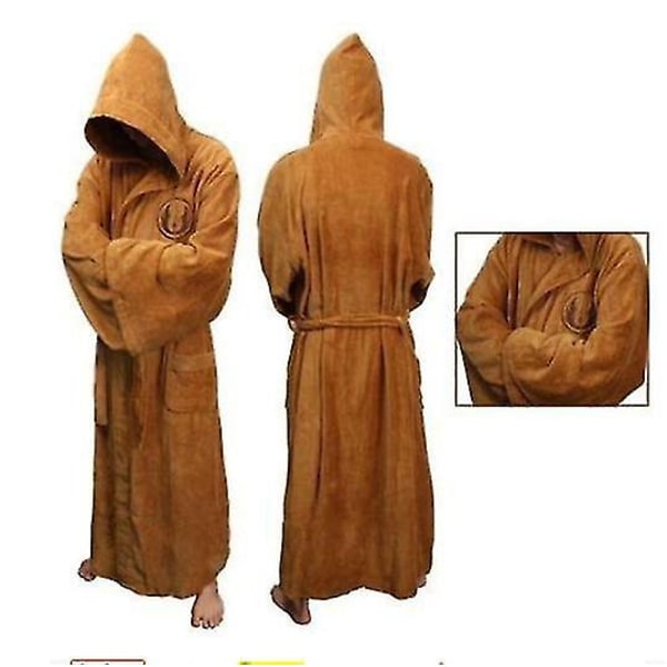 Tähtien sota kylpytakki Jedi Sith huppuinen kylpytakki viitta pehmeä fleece aamutakki joululahja Lruskea brown L
