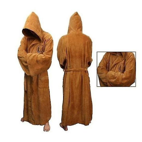 Tähtien sota kylpytakki Jedi Sith huppuinen kylpytakki viitta pehmeä fleece aamutakki joululahja XL ruskea brown XL