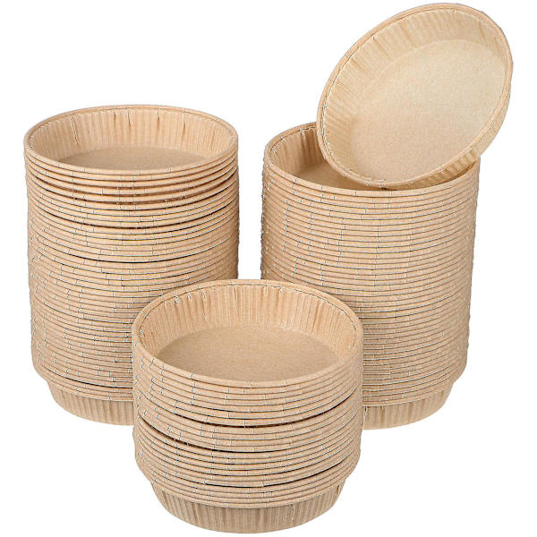 100 stk Mini Tartformer for Baking Runde Bunn Små Pai Former Ovn Mikrobølgeovn Sikker Baking Kopper