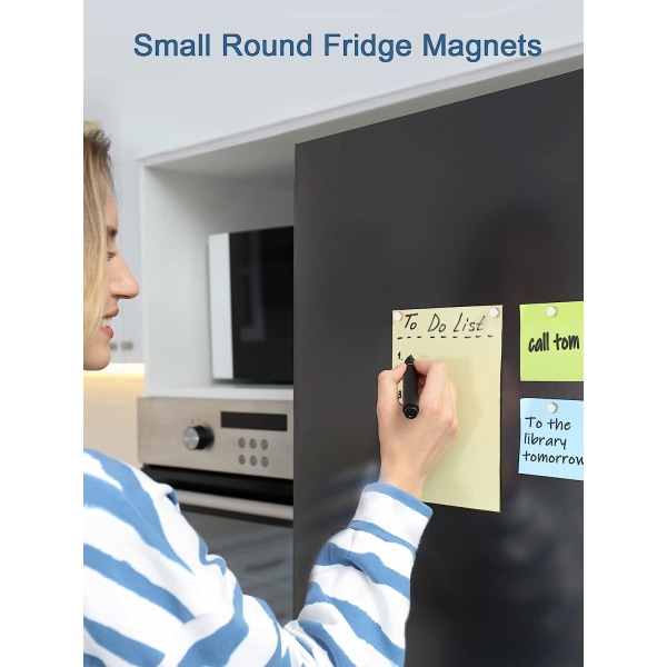 Køleskabsmagneter, små runde køleskabsmagneter, Multi-Use Premium Neodymium kontormagneter til køleskab, whiteboard, (sølv)