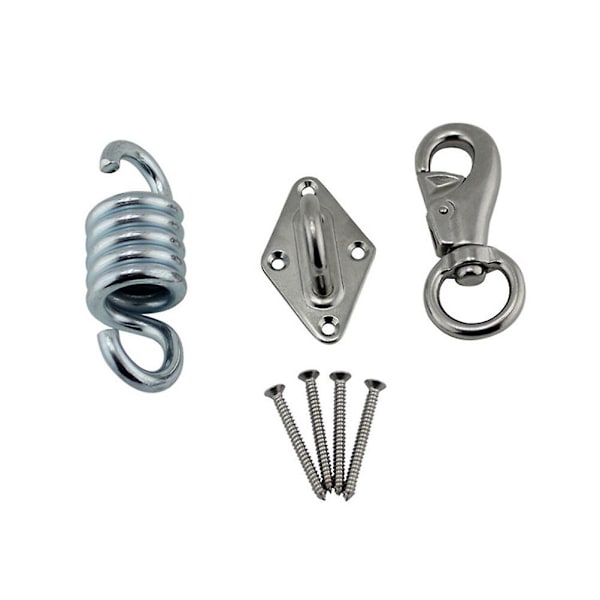 Hängande Spänne Fjäderkrok Stålhängmatta Krok Hängande Säte Karabinkrok Utomhus Spänne Silver Silver