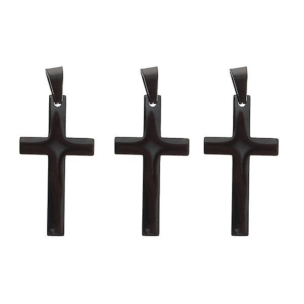 3st Simple Cross Dekorativa Hängen Halsband Korshängen TillbehörSvart3.7X1.7X0.1CM Black 3.7X1.7X0.1CM