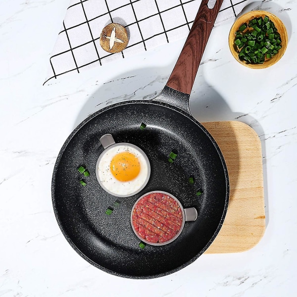 4 Pakke 9cm Egg Circle Rings | Rustfritt stål runde eggeringer til steking| Eggeformer Former for koking av stekte egg