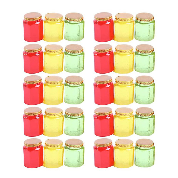 30 kpl Mini Hartsi Hunaja Purkki Mallit Simulaatio Koristeet Nuken Talo Makeiset Purkki Koristeet Sekalaiset Värit 2.2x1.1cm Assorted Color 2.2x1.1cm