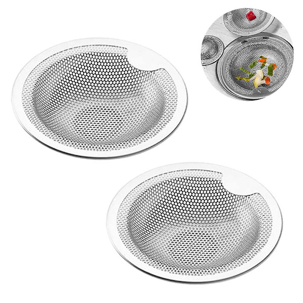 2 st Köksho Strainer, Rostfritt Stål Anti-täppning Nät Sink Avlopp Kithen Sink Avlopp Filter Korg Liten Small