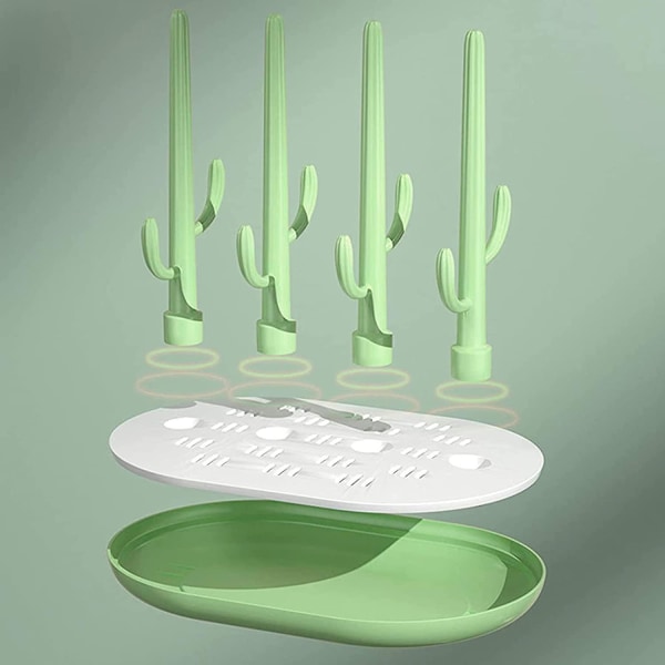 Babyflaske Tørkerack Grønn Babyflaske Tørker Avtakbar Flasketørker 4 Store Og 8 Små Stativ, Flasketørkerstativ For Flasker, Smokker, Bre