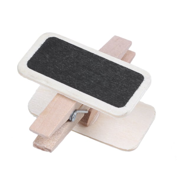 Mini Blackboard Wood Message Rectangle Clip Clip Panel Card memos Label Price Place Number Table 50 stk