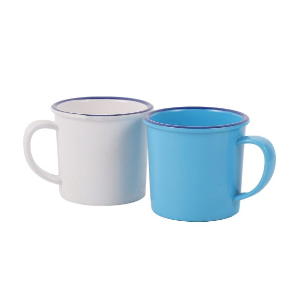 2 stk Keramiske Tekopp Melamin Kaffe Kopper Varme Drikke Kopper Reisekopp Kopp Vintage Melamin Kopper Tekopper Drikkekopp Blå 8.5X6.5X6CM Blue 8.5X6.5X6CM