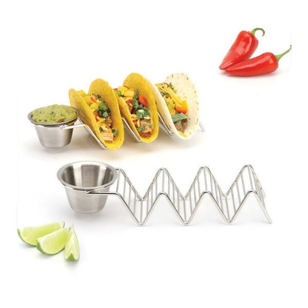 Tortillaholder i rustfrit stål, rustfrit stål bestik, kan bages sikkert og til opbevaring af tacos, brød, pandekager osv. Velegnet