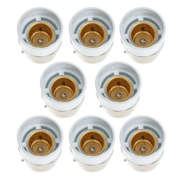 8 kpl LED-lamppua Lamppujen Vaihtaja Lamppukannat Pistorasia Sovitin Muuntaa Lamppu Sovitin B22 Kannat White 3.5x2.5cm