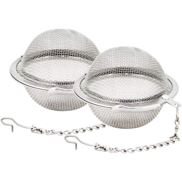 2 rustfrie stål tebolde (ca. 6 cm) Teholder Telim Te-diffusor Ren Te-afstand
