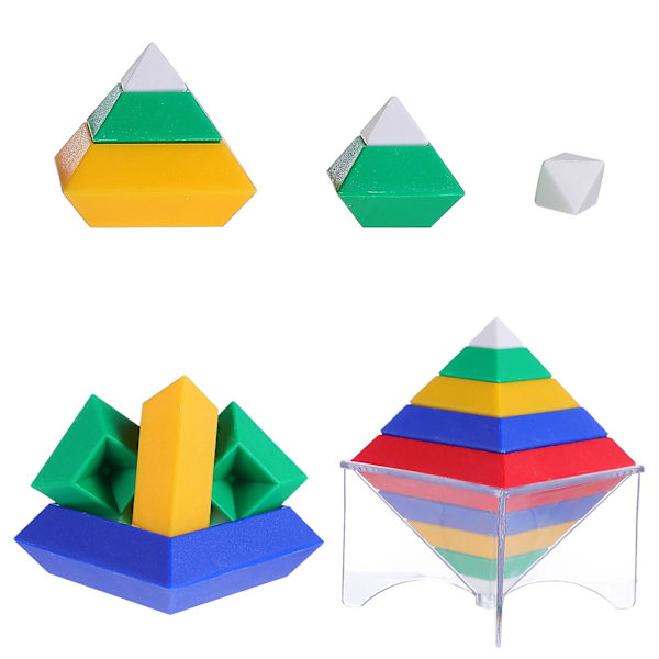 1 Set Tidiga Utbildningsvisdoms Staplingsleksaker Roliga Barn Byggklossar Färgglada Colorful