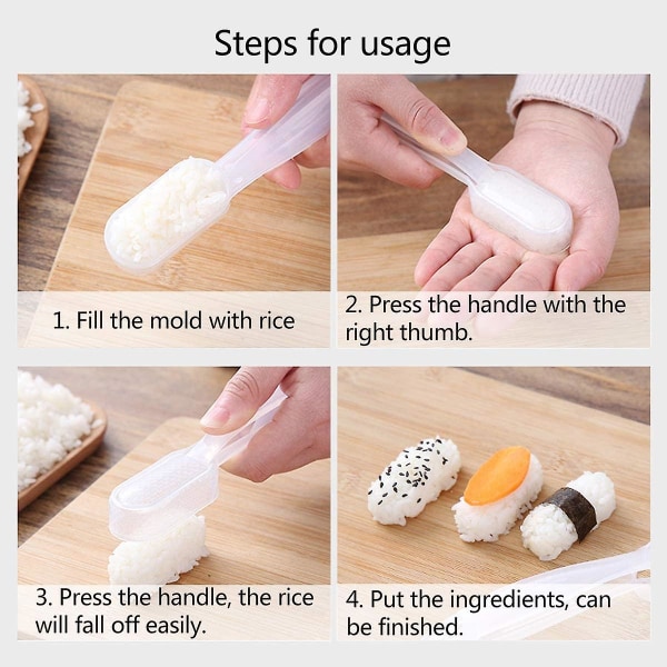 Sushi Form Maker, Sushi Form Nigiri Sushi Tillverkningskit Plast Sushi Maker Risboll Bento Pressar Form Onigiri Risform DIY Verktygsset Sush