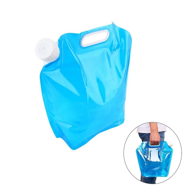 5L Bärbar Vikbar Vattenförvaringslyftpåse Vattenbehållare Bärar för Camping Vandring Utomhus Blue