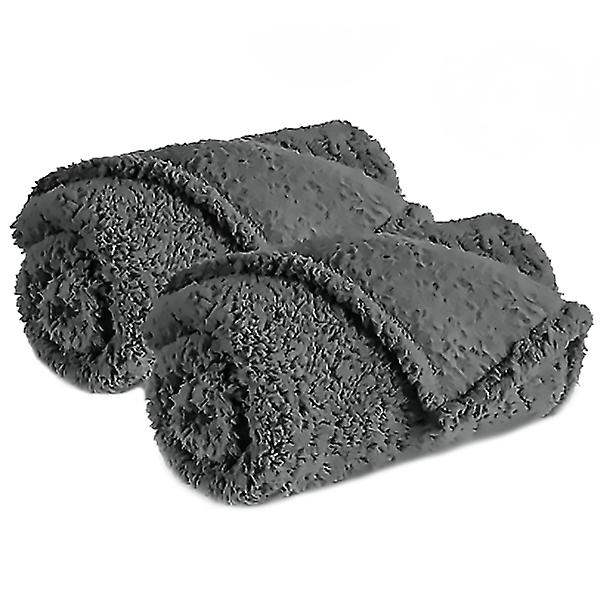 2 stk. Hundedækken Små Hunde Kattesovesofa Pet Kast Dækken Fleece Kattedækken Nyfødt Dækken Grey XS