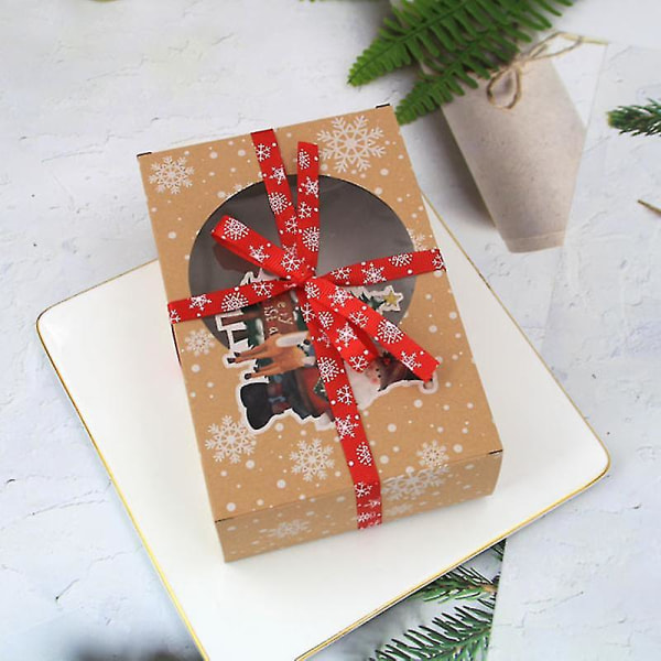 24 st julgodisboxar Presentboxar Muffinboxar Med Fönster Papper Jul DIY Presentkaka