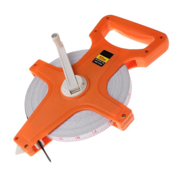 Measuring tape fiber tape measure 20m30m50m100m portable plastic red frame ruler hand crank inserted floor stand PVC steel tape measure