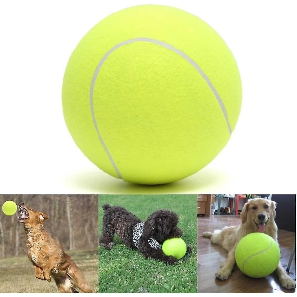 Jättiläinen tennispallo koirille Keltainen iso tennispallo koirien syntymäpäivälahjaksi Lemmikkilelupallot pienille/keskisille/suurille koirille