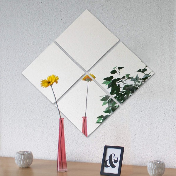 Speilfliser 30 x 30 cm, sett med 4, veggfliser, veggdekorasjon